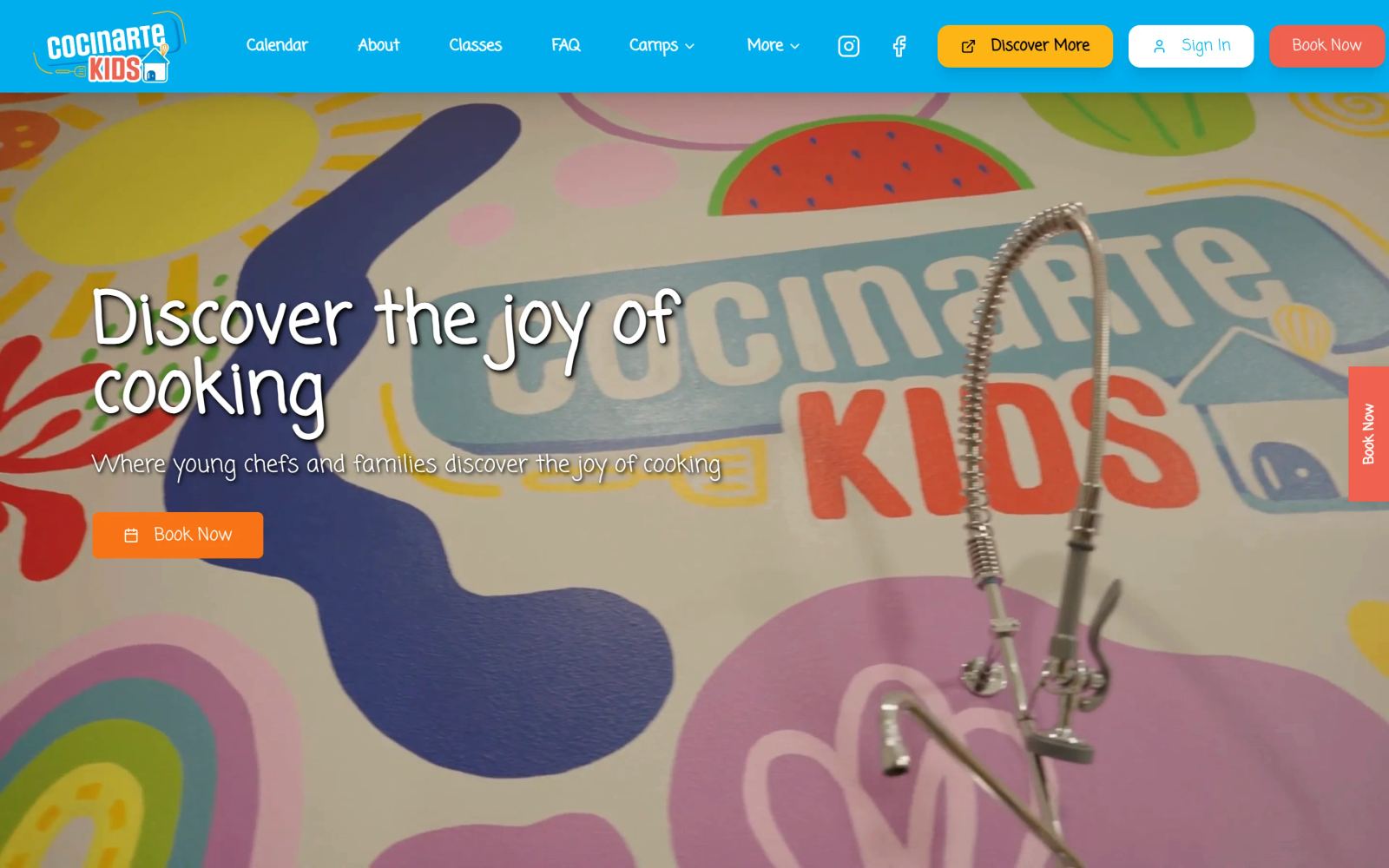 Cocinarte kids cooking classes website