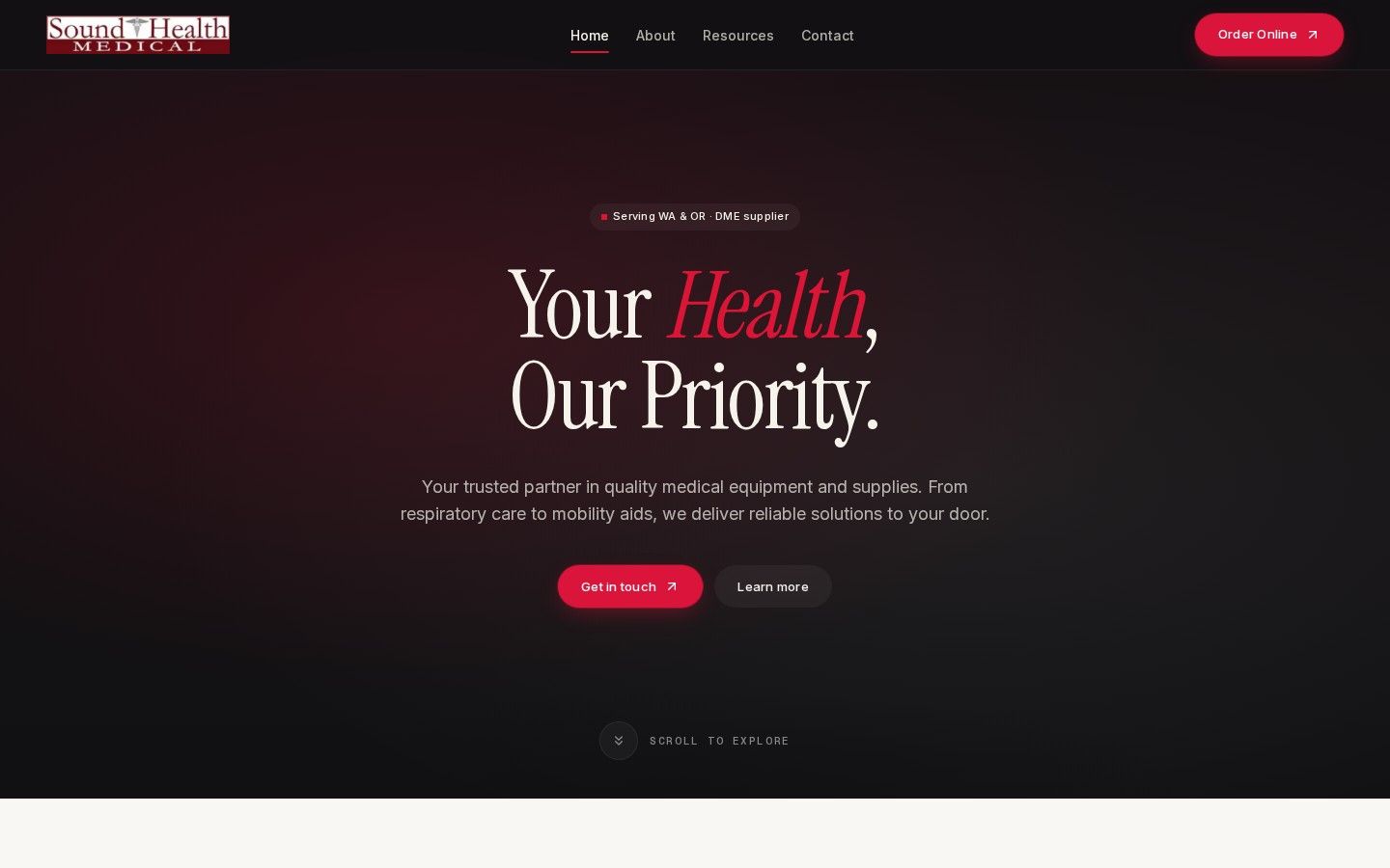 Sound Health Medical homepage