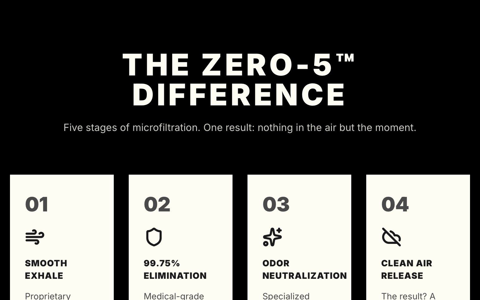 The Zero-5 filtration section of the custom Philter storefront