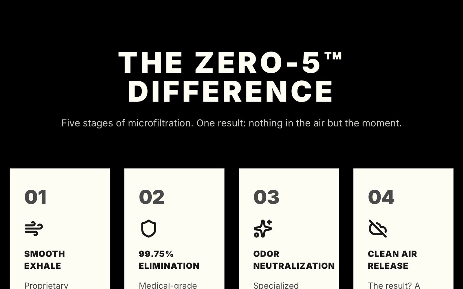The Zero-5 filtration section of the custom Philter storefront