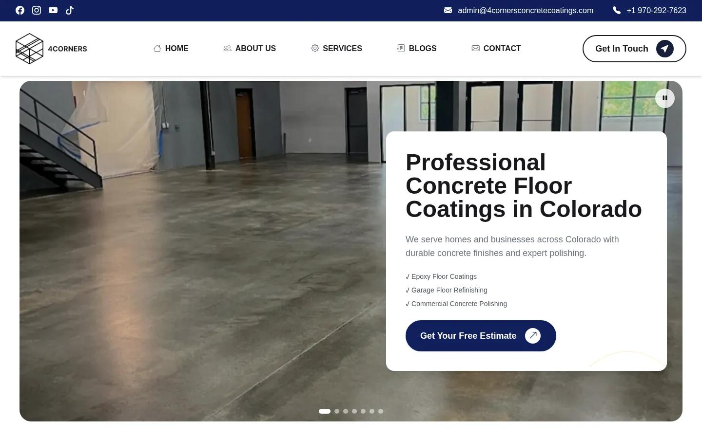 Four Corners Concrete Coatings website