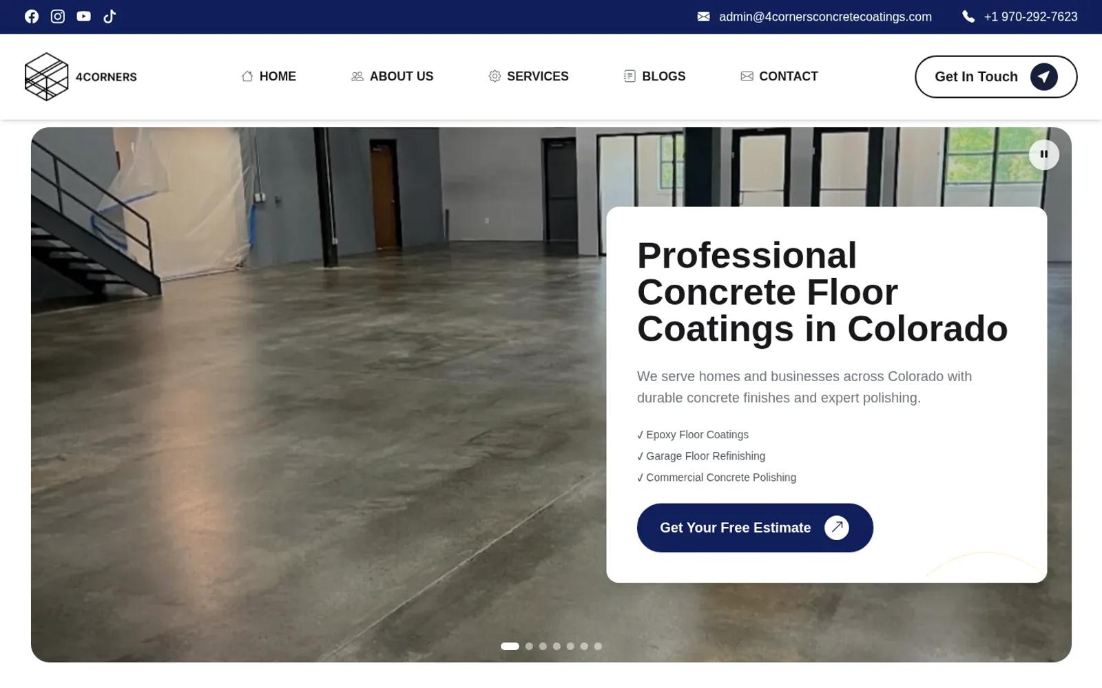 Four Corners Concrete Coatings website