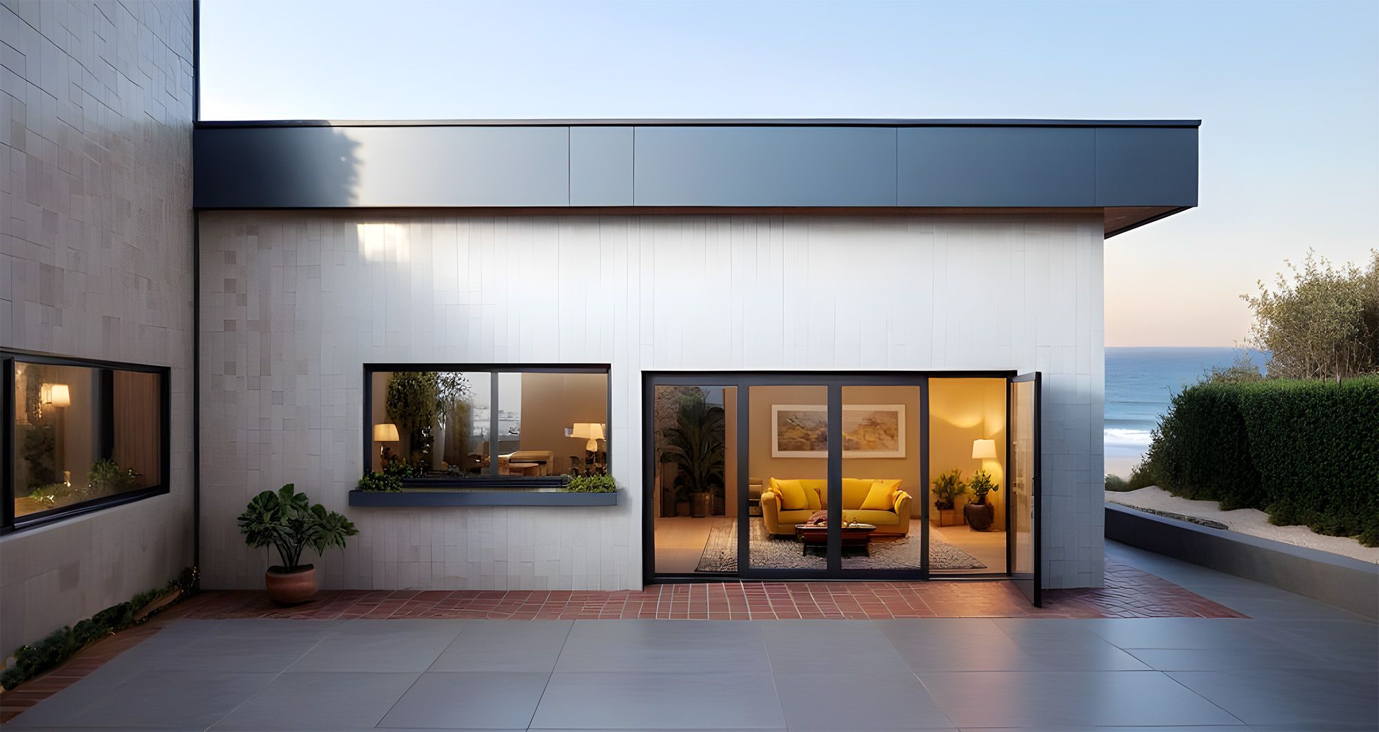 Scenic Doors slide-and-stack glass doors at a beach home