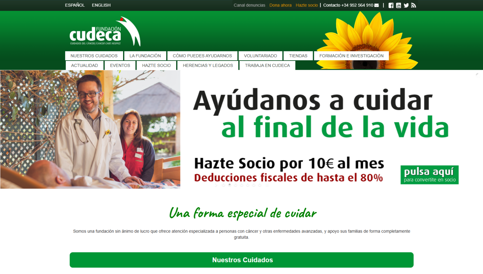 A screenshot of Cudeca