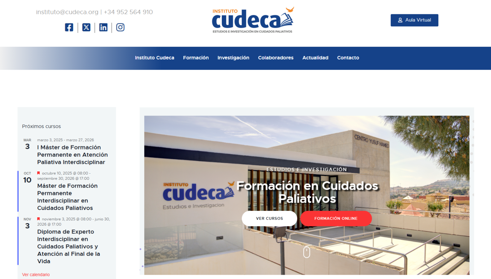 A screenshot of Cudeca Formacion