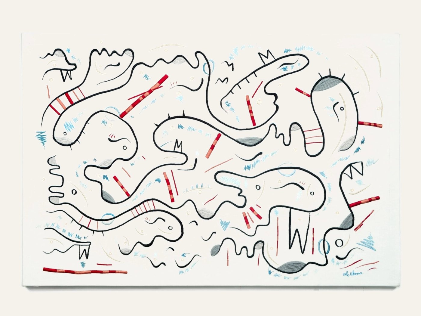 Permanently Ghosted, shown to scale on a gallery wall