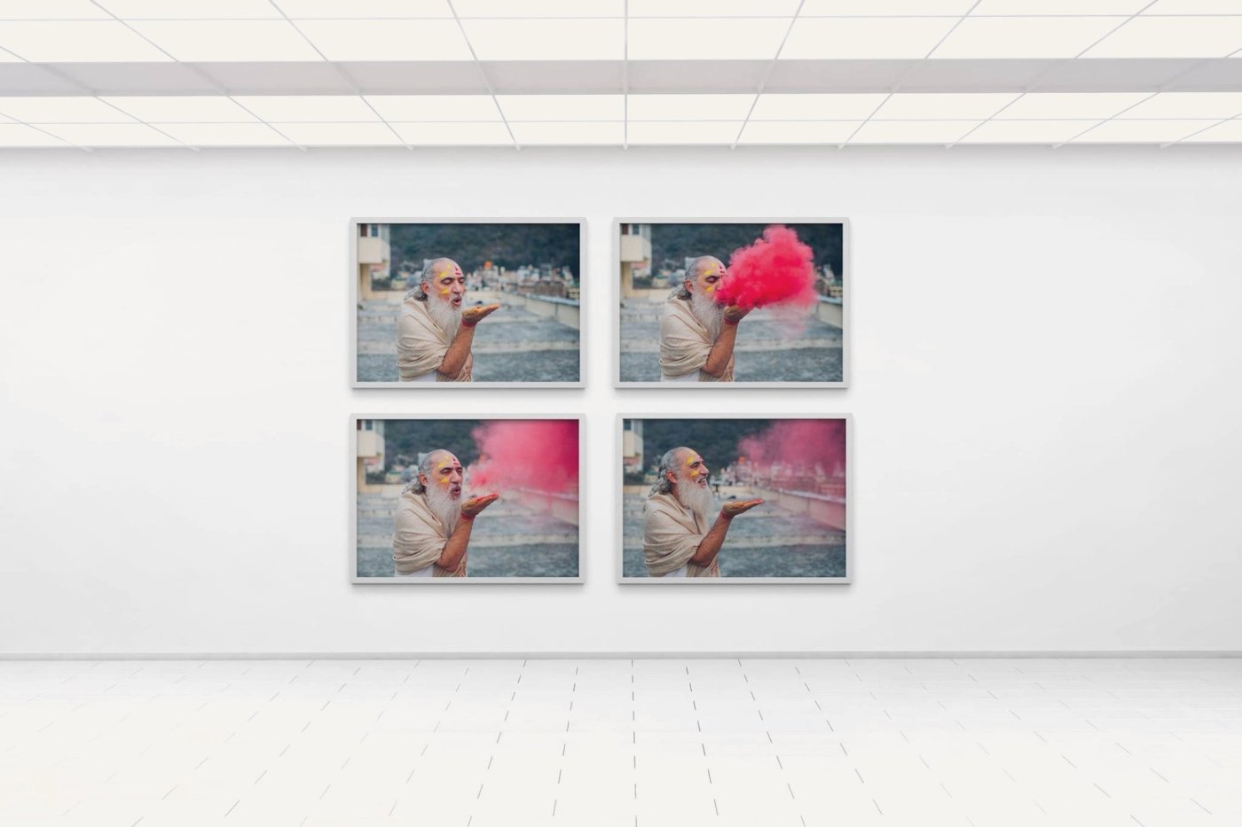 (sm)all Things Shall Pass, shown to scale on a gallery wall