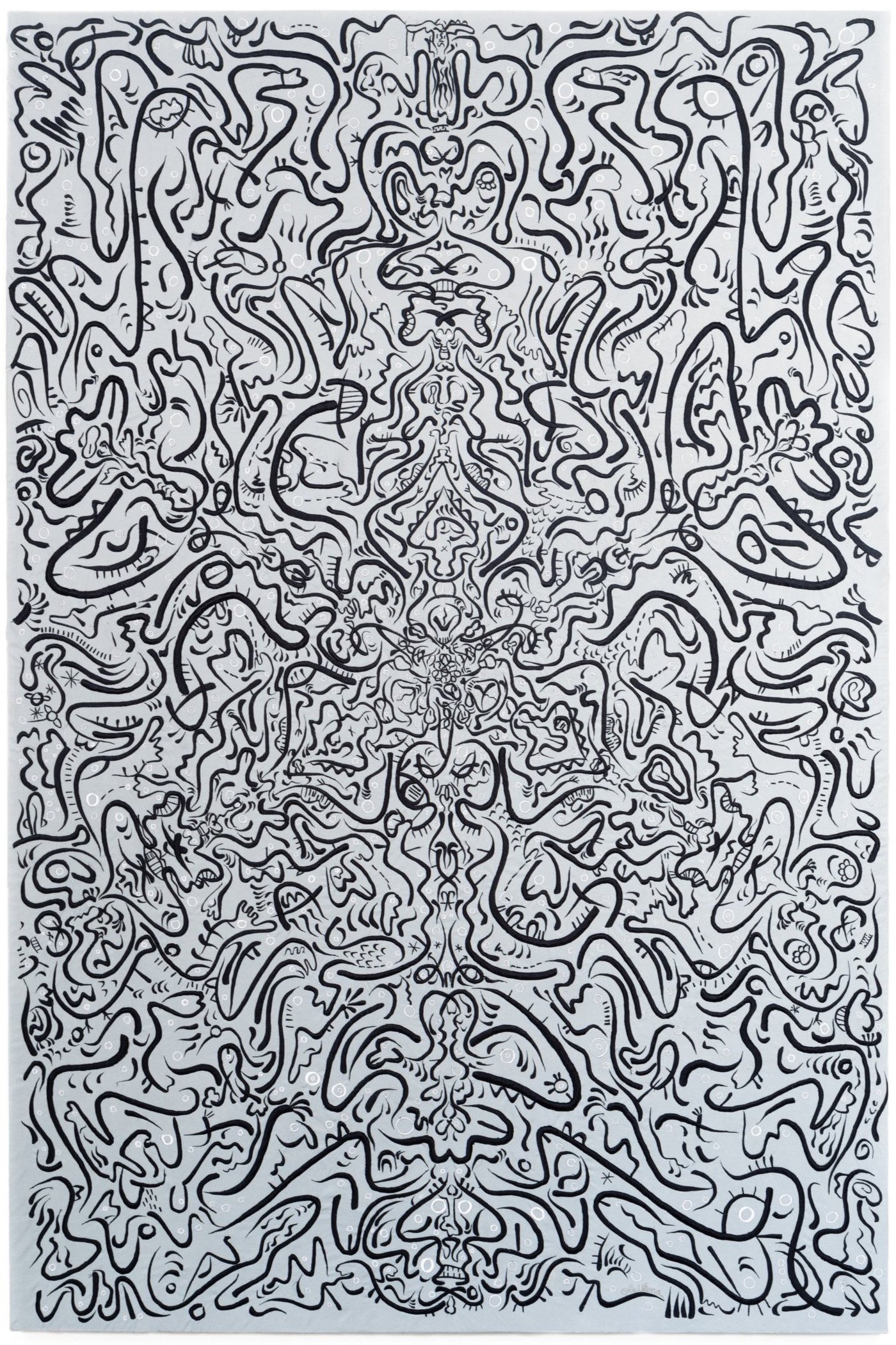 Multiverse Dark Beginning, shown to scale on a gallery wall