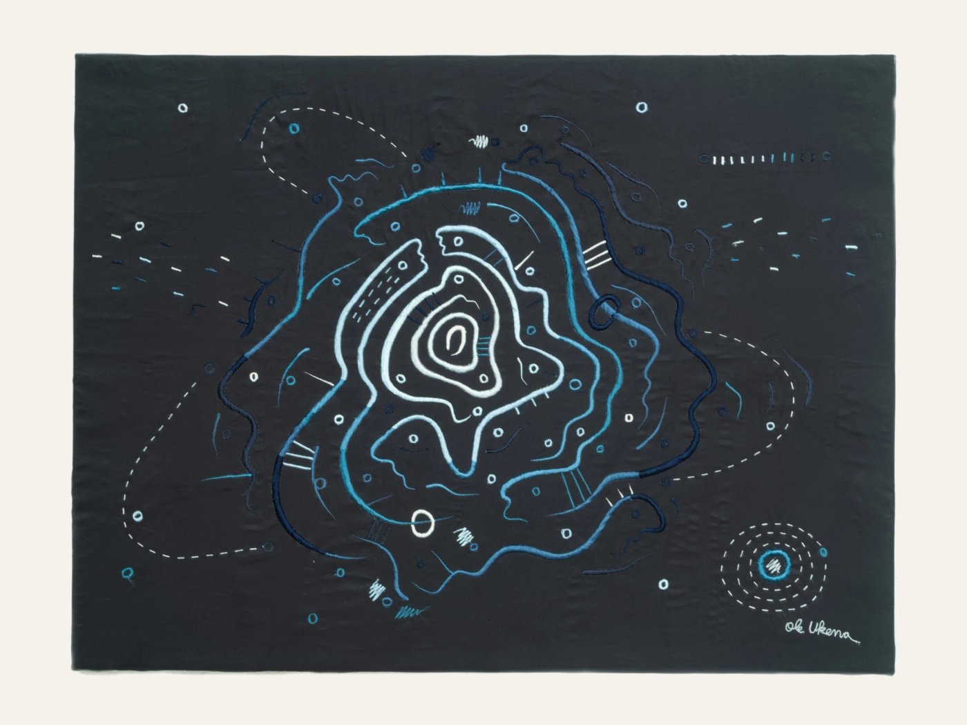 Family Gathering Of Dead Suns, shown to scale on a gallery wall