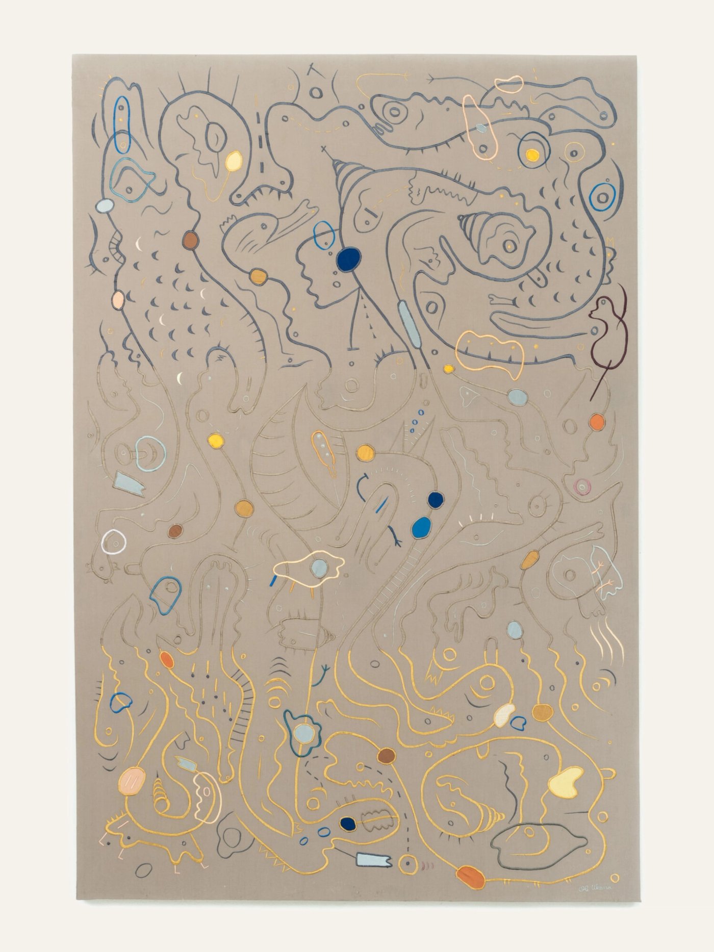 Spring To Autumn, shown to scale on a gallery wall