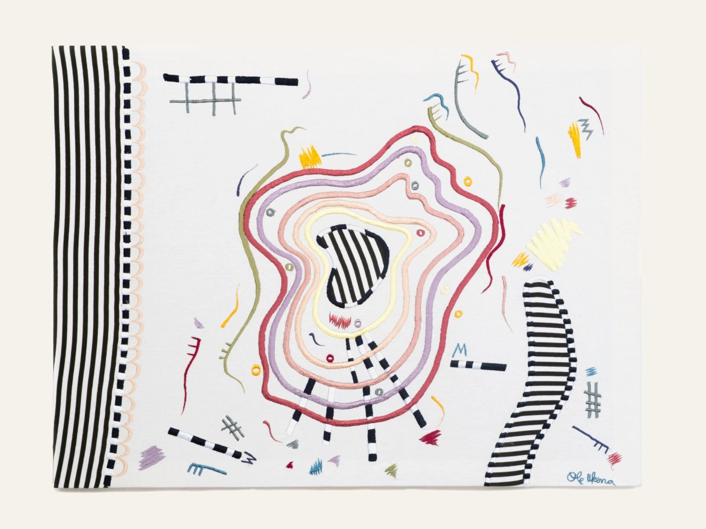 Zebra Crossing Dropping Xanax, shown to scale on a gallery wall