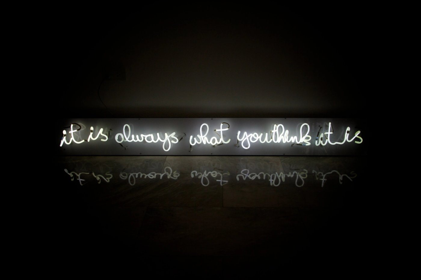 It is Always What You Think It Is, shown to scale on a gallery wall