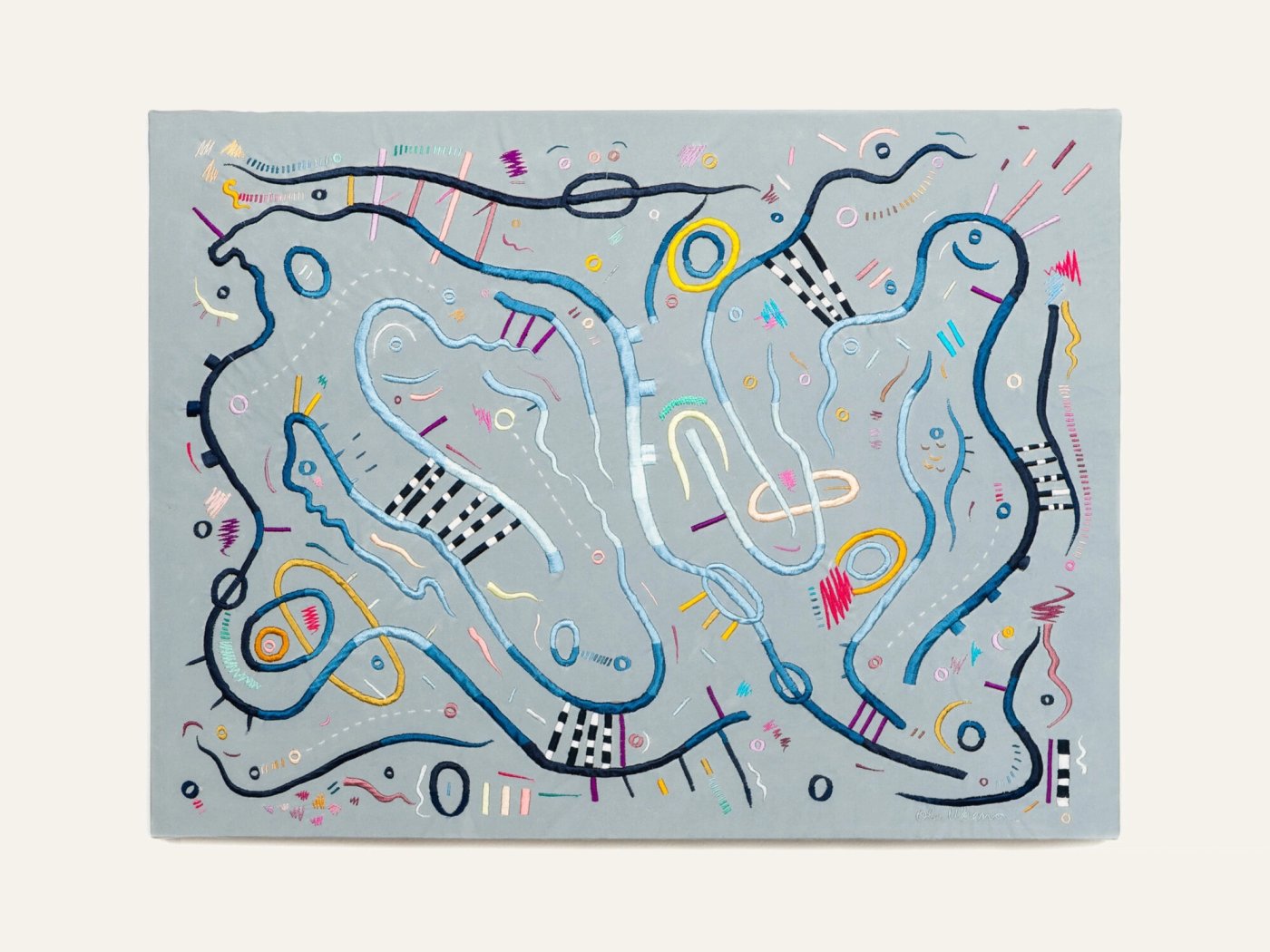 Traintrack Brainhack, shown to scale on a gallery wall