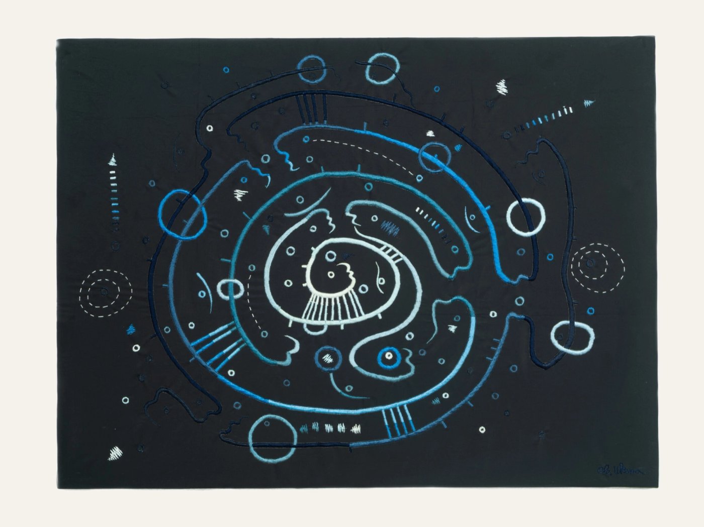 An Introduction To Quantum Snake Charming, shown to scale on a gallery wall