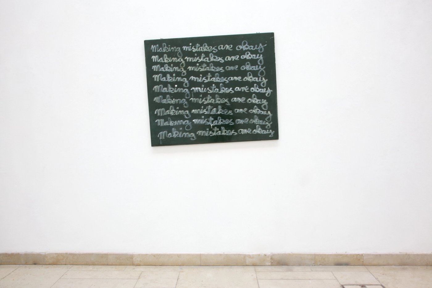 Making Mistakes Are Okay, shown to scale on a gallery wall