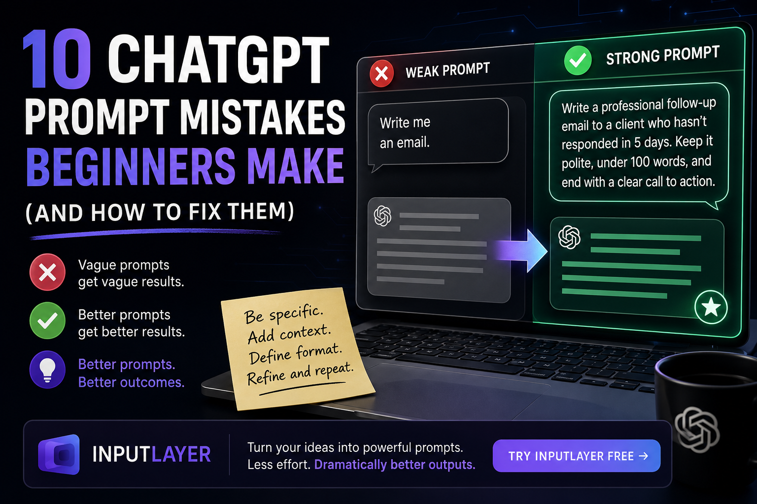 10 ChatGPT Prompt Mistakes Beginners Make (And How to Fix Them)