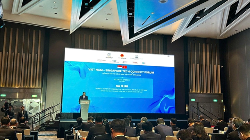 Đại biểu tham dự Diễn đàn Kết nối Công nghệ Việt Nam – Singapore tại Singapore (29/5/2026). Các lãnh đạo và doanh nghiệp hai nước cùng thảo luận hợp tác công nghệ (ảnh: Bộ KH&CN VN)