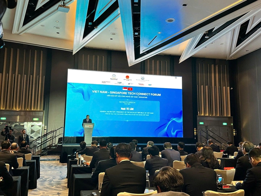 Đại biểu tham dự Diễn đàn Kết nối Công nghệ Việt Nam – Singapore tại Singapore (29/5/2026). Các lãnh đạo và doanh nghiệp hai nước cùng thảo luận hợp tác công nghệ (ảnh: Bộ KH&CN VN)
