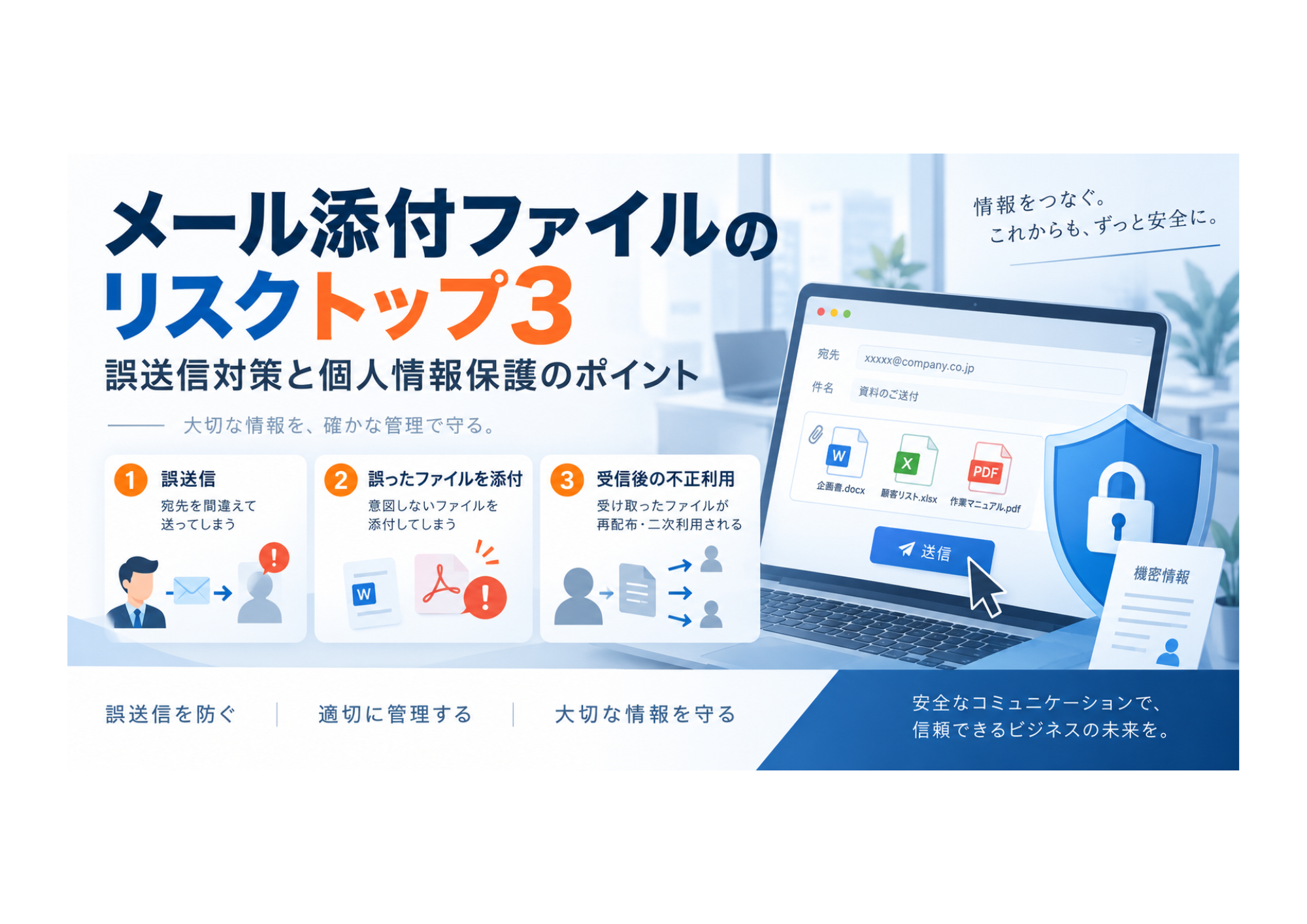 メール添付ファイルのリスクトップ3｜誤送信対策と個人情報保護