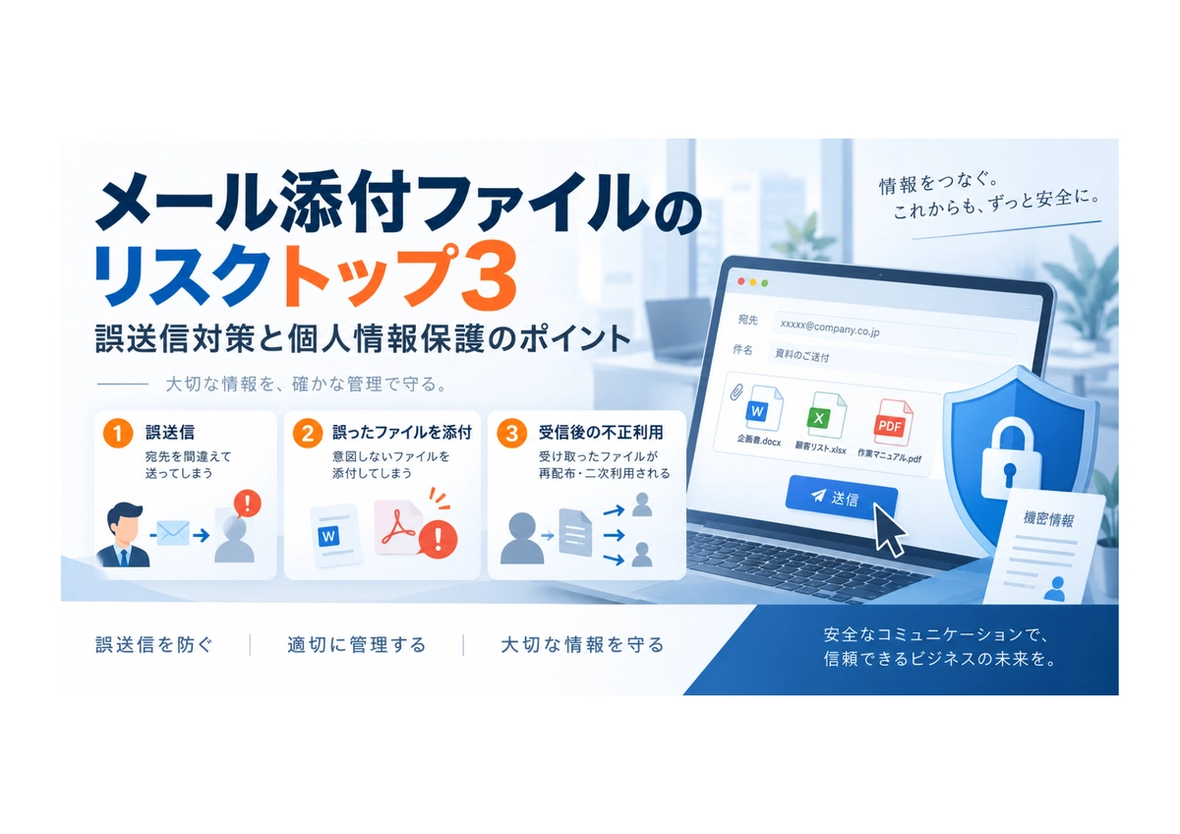 メール添付ファイルのリスクトップ3|誤送信対策と個人情報保護