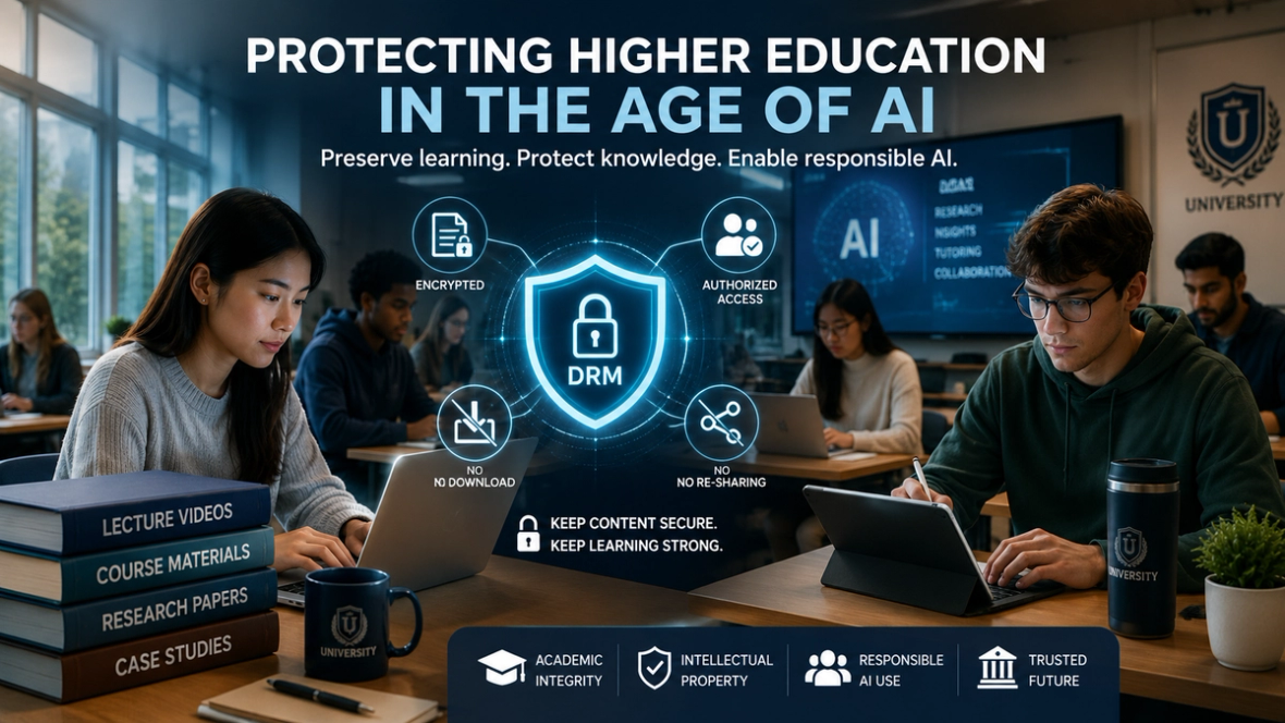 AI in higher education with secure lecture videos, course materials, and university intellectual property
