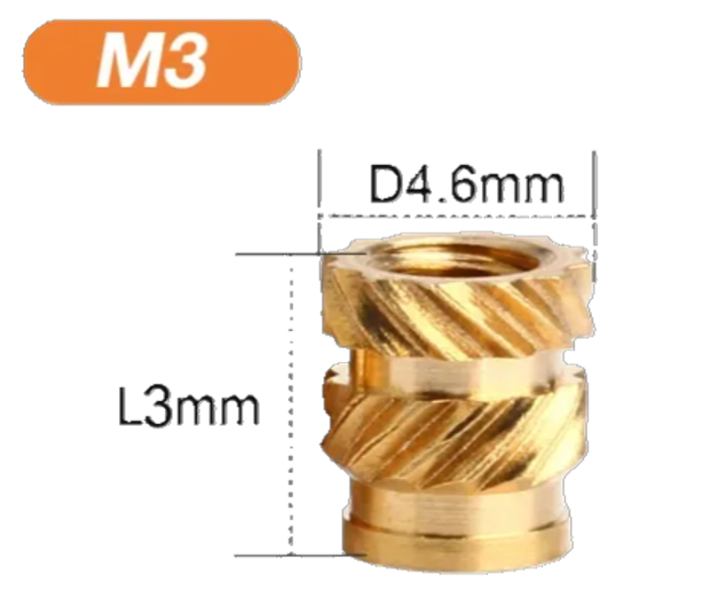 Brass Heat Insert Nut M3 D4.6 L3