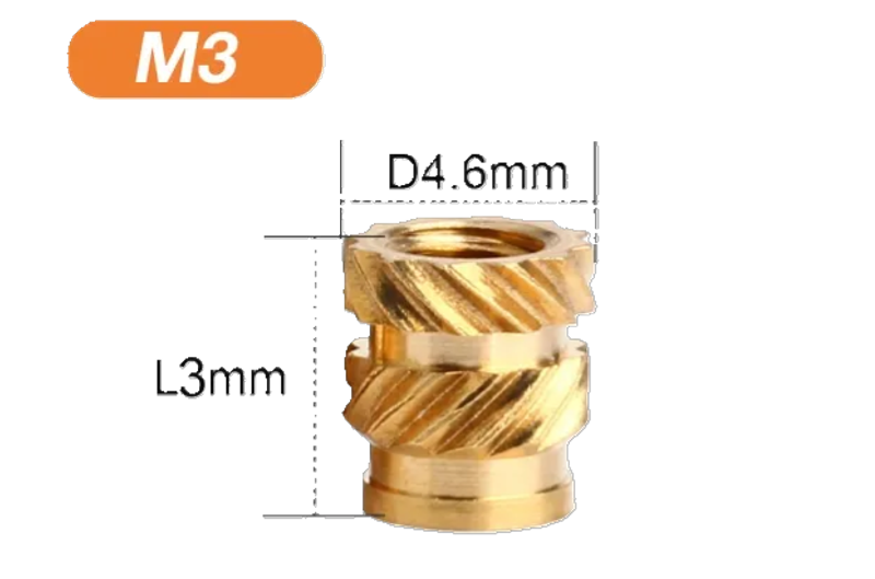 Brass Heat Insert Nut M3 D4.6 L5