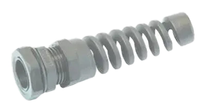 Cable Gland with Spiral Strain Relief PG7 Grey