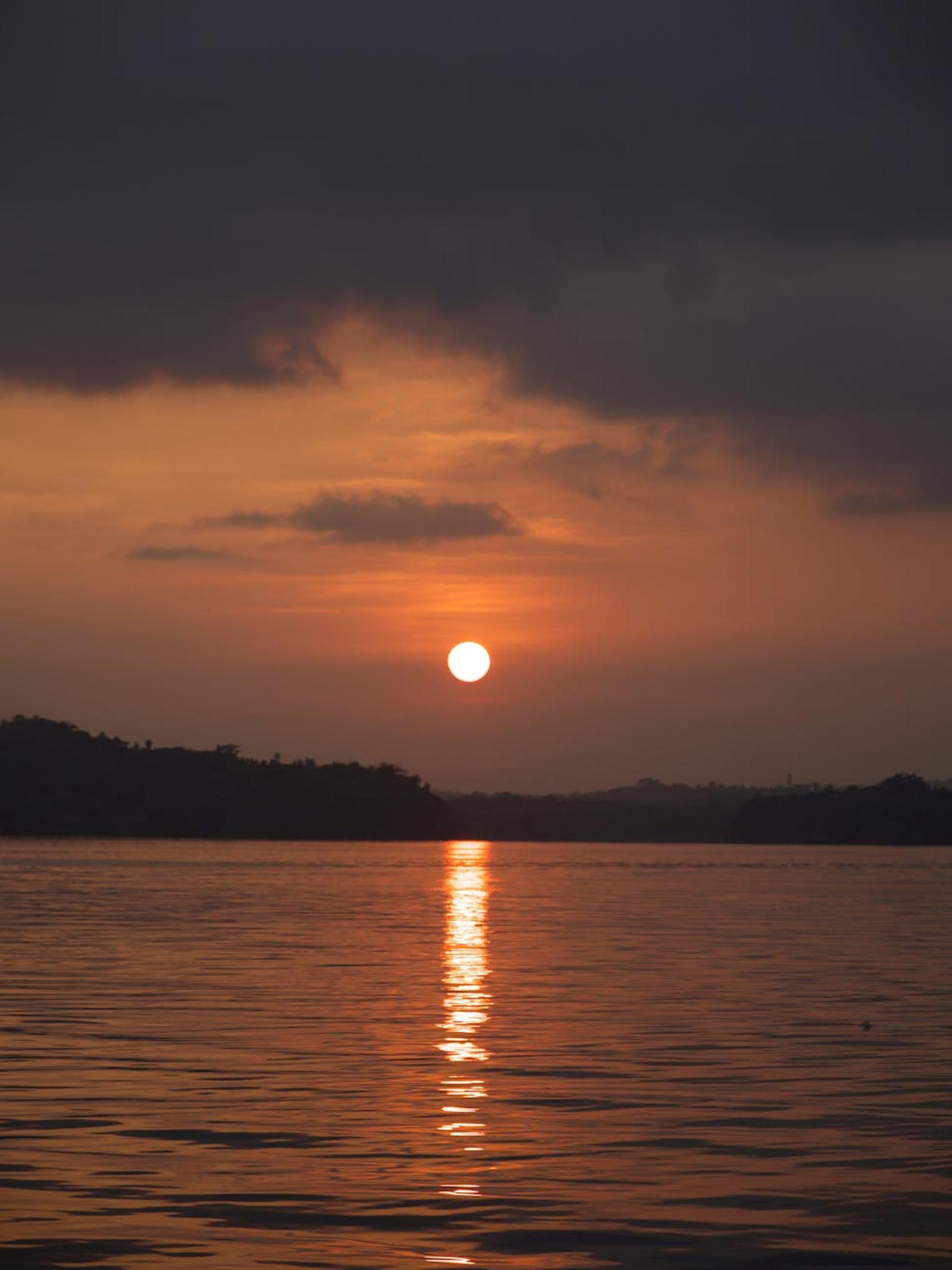 Captivating sunset view over the serene waters of Port Blair, India
