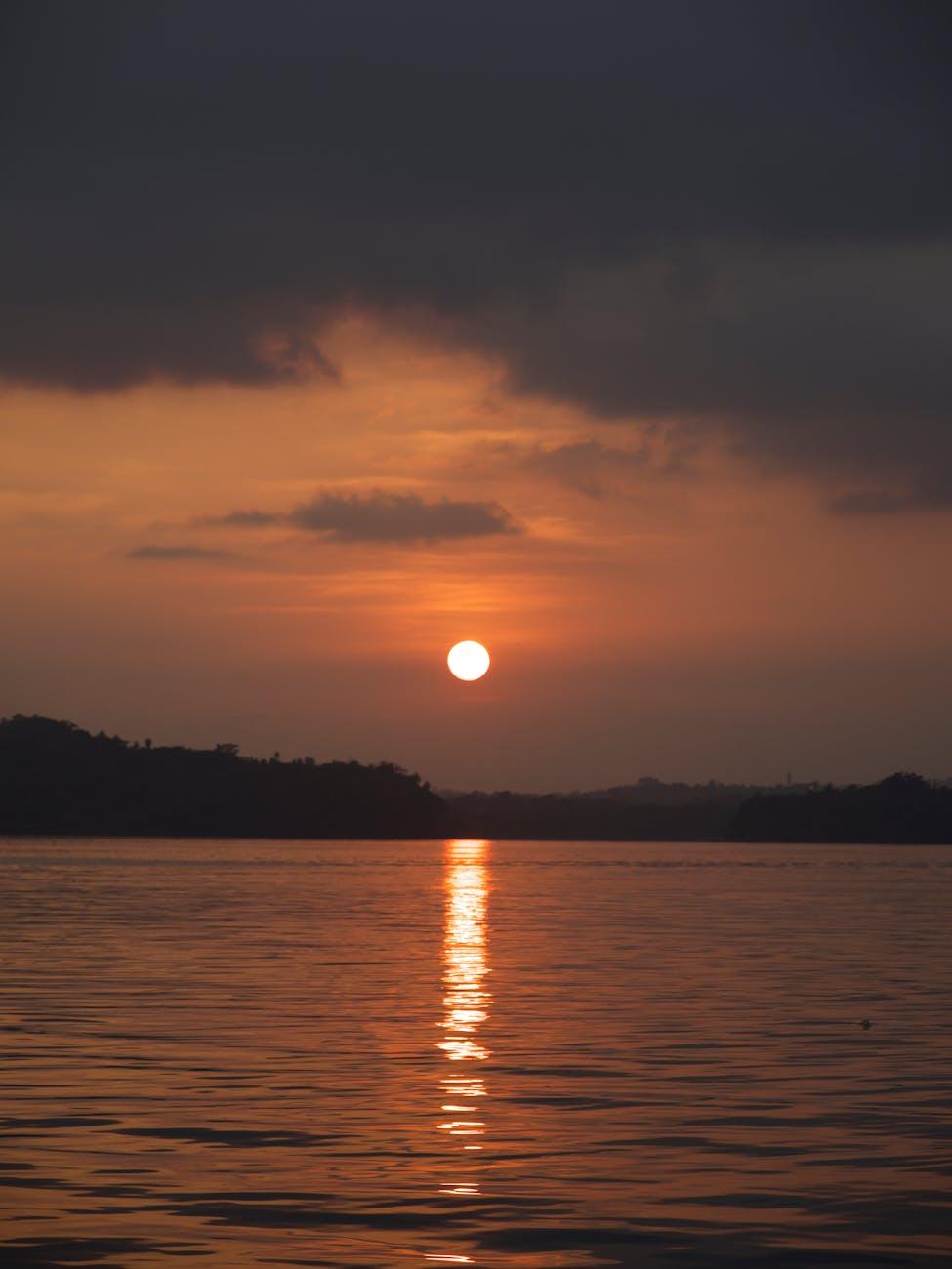 Captivating sunset view over the serene waters of Port Blair, India
