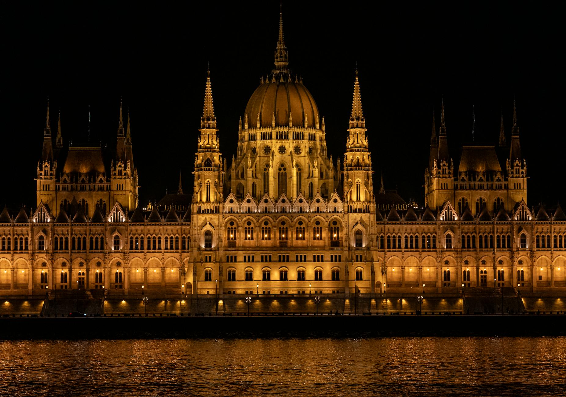 Budapest architecture at night