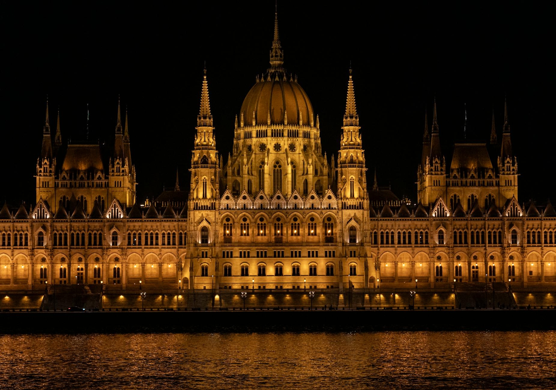 Budapest architecture at night