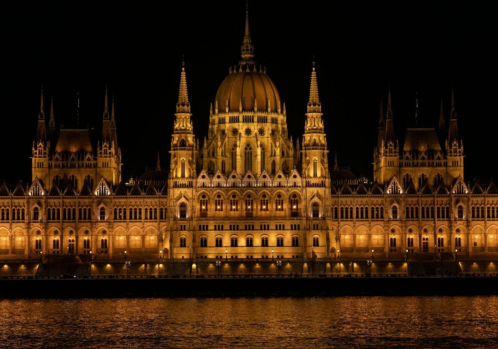 Budapest architecture at night