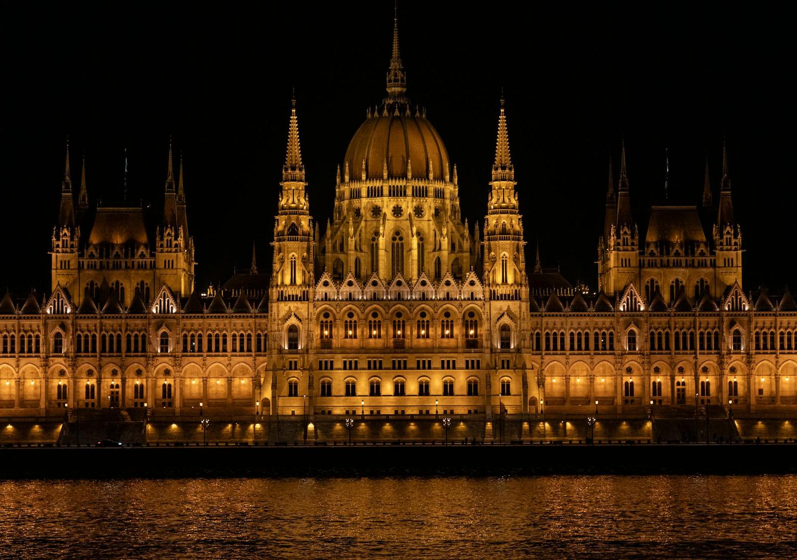 Budapest architecture at night