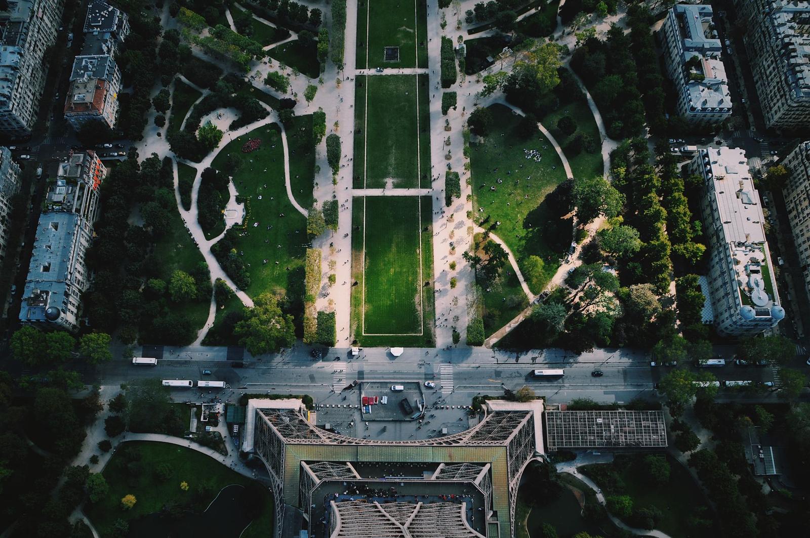 Stunning aerial view of the Eiffel Tower, Paris