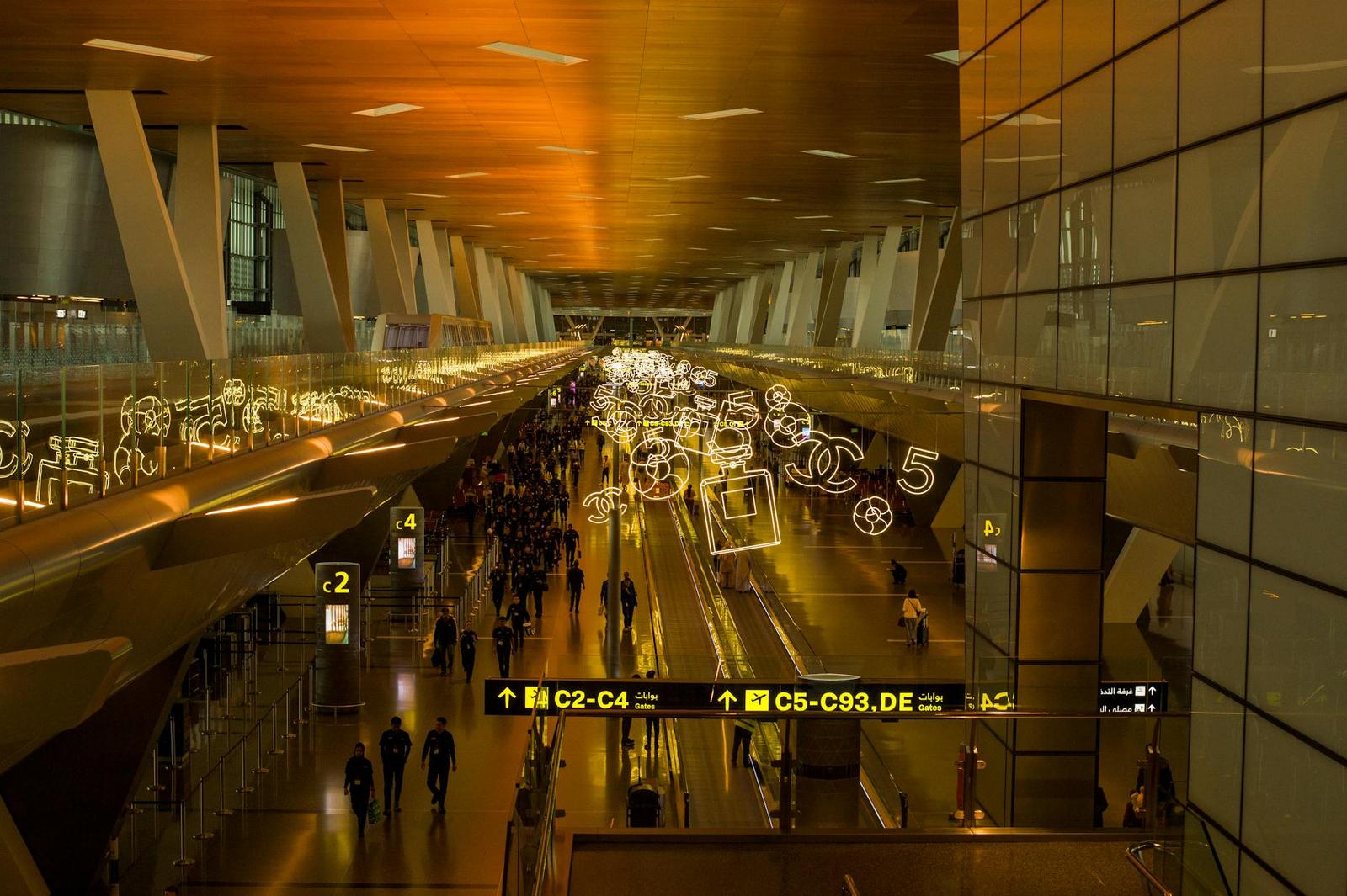 Dubai International airport terminal at departure