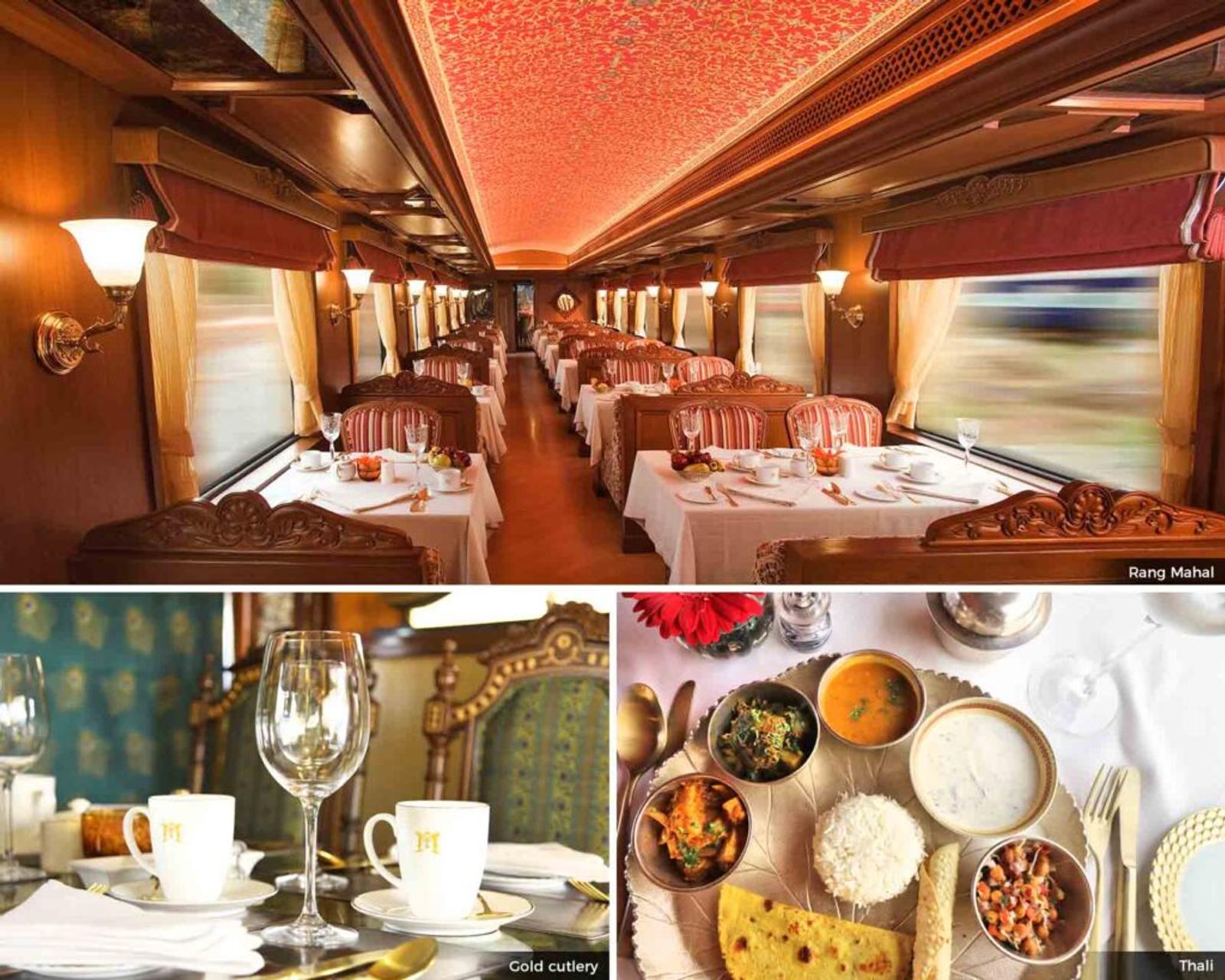 The Maharajas' Express waiting at the platform before departure