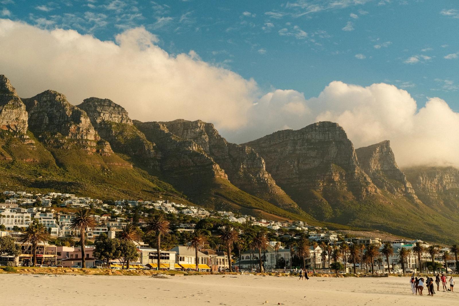 Majestic Twelve Apostles mountain range in Cape Town with a vibrant seaside view