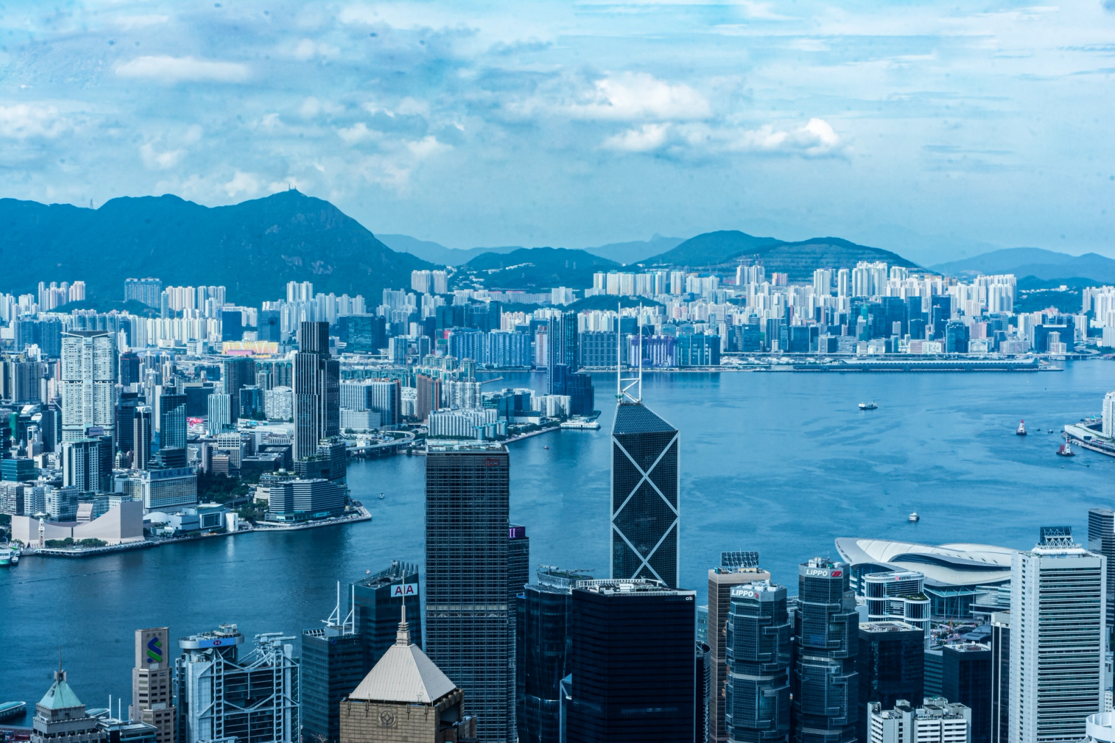 Explore the majestic Hong Kong skyline with its iconic skyscrapers and vibrant harbor