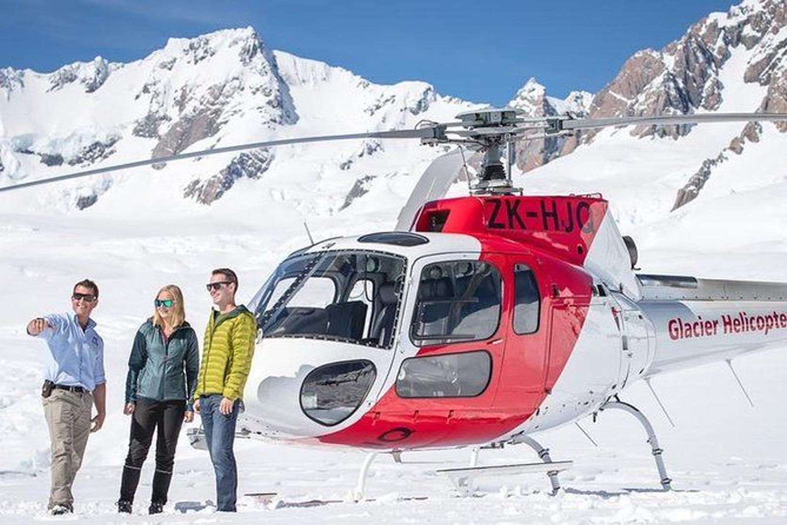 Helicopter glacier landing