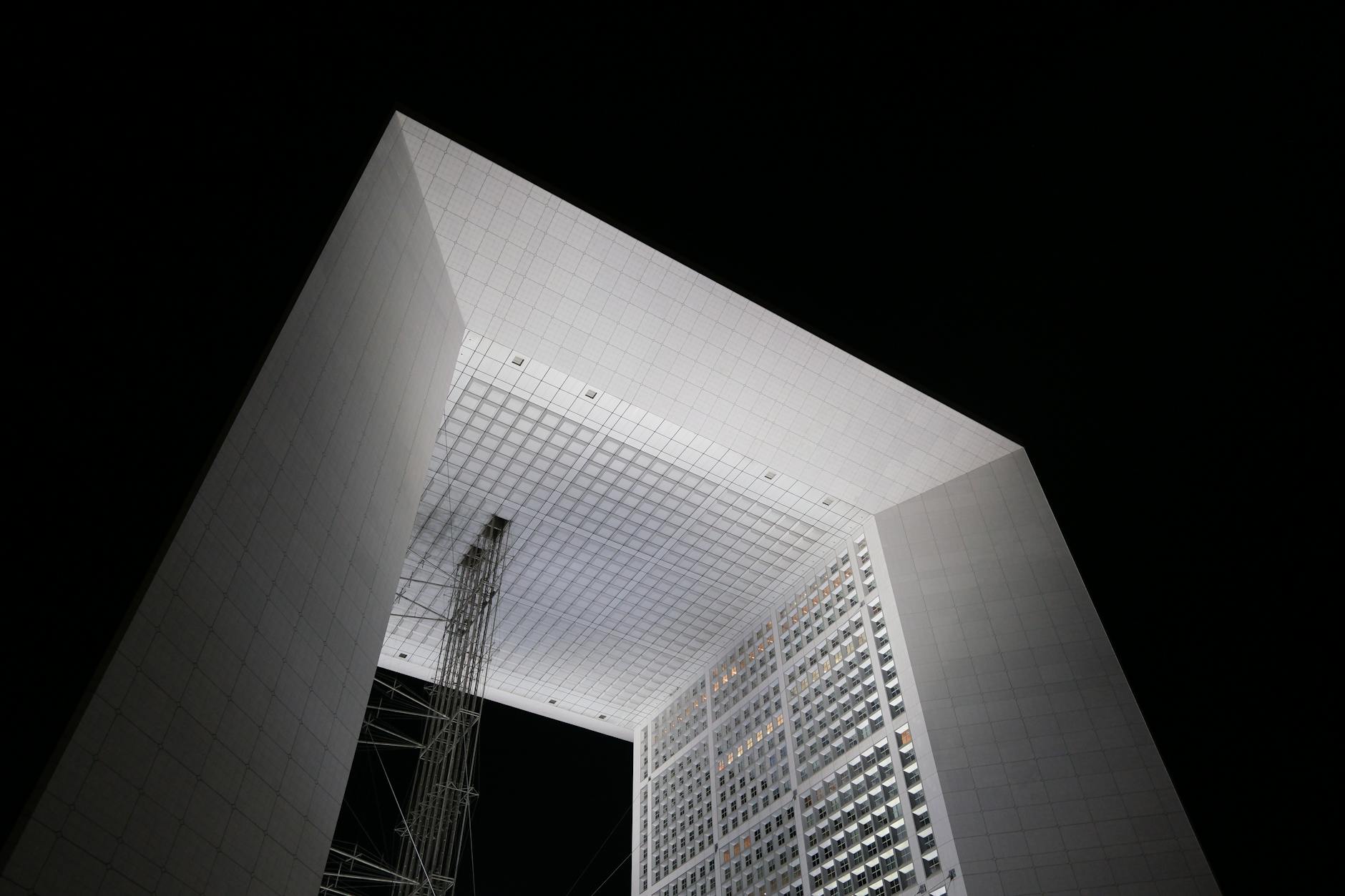 Impenetrable architecture at night