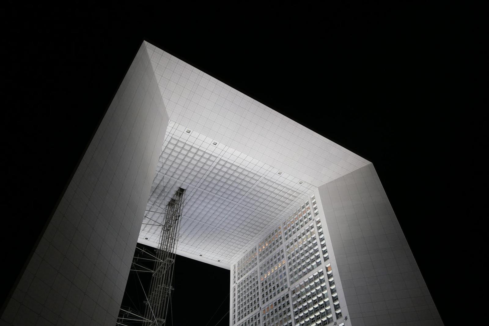 Impenetrable architecture at night