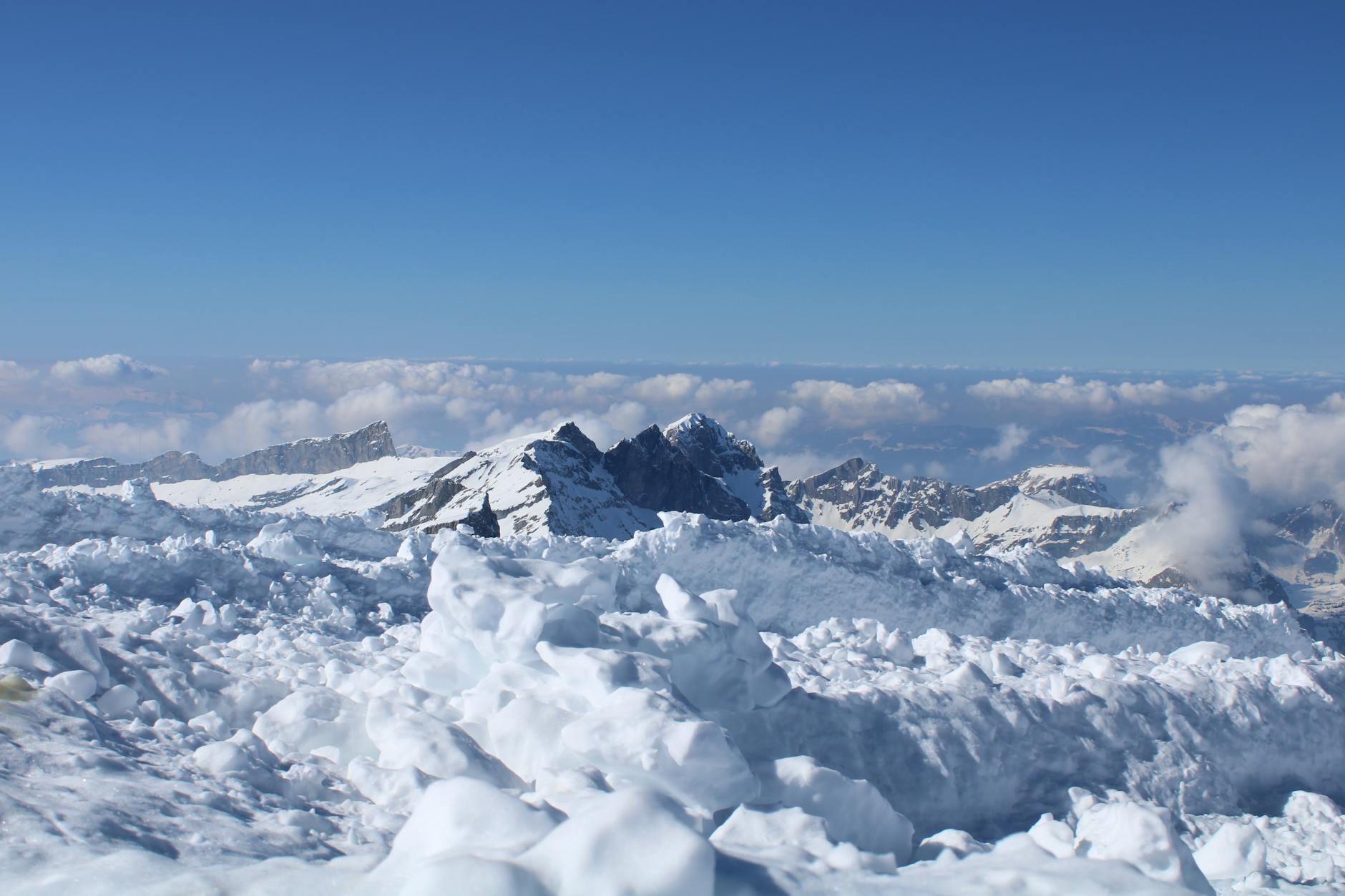 Mt Titlis With Ice Flyer, Switzerland + Italy