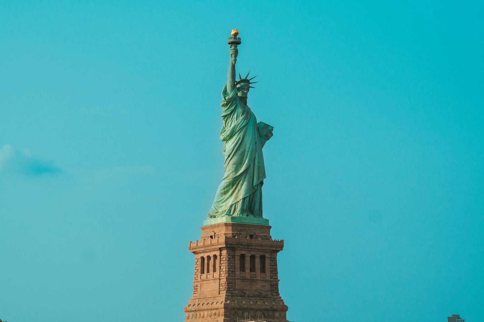 The iconic Statue of Liberty stands tall in New York City, a symbol of freedom and hope