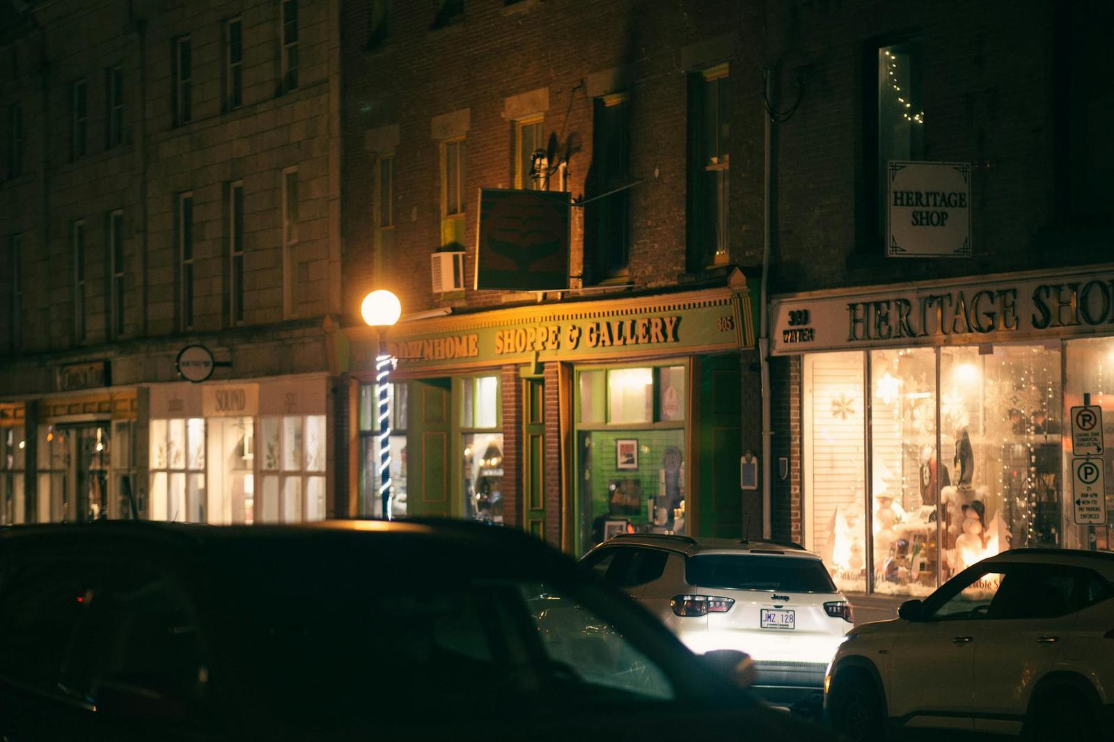 Shopping architecture at night