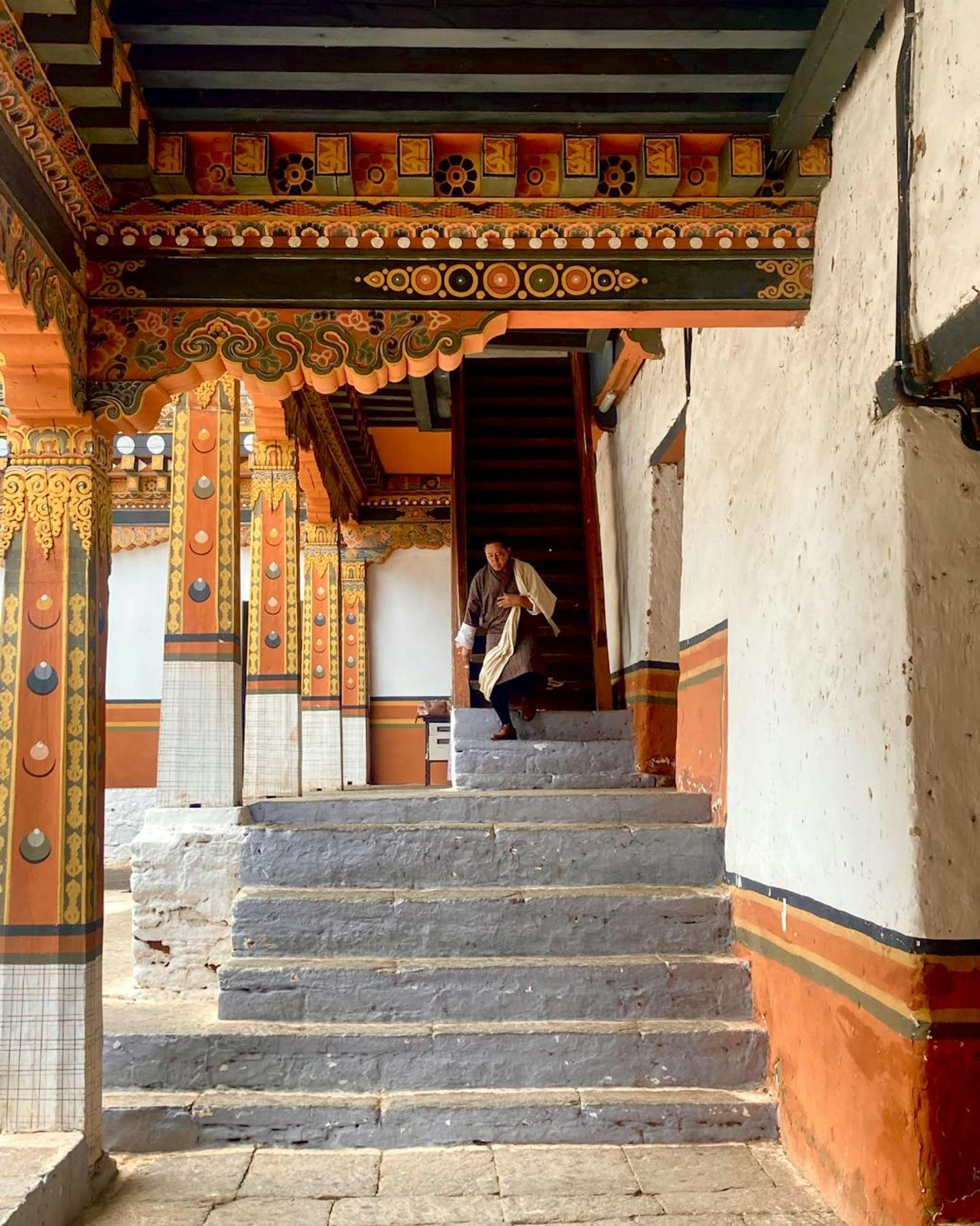 Explore the intricate beauty of Bhutanese architecture with vibrant colors and detailed embellishments