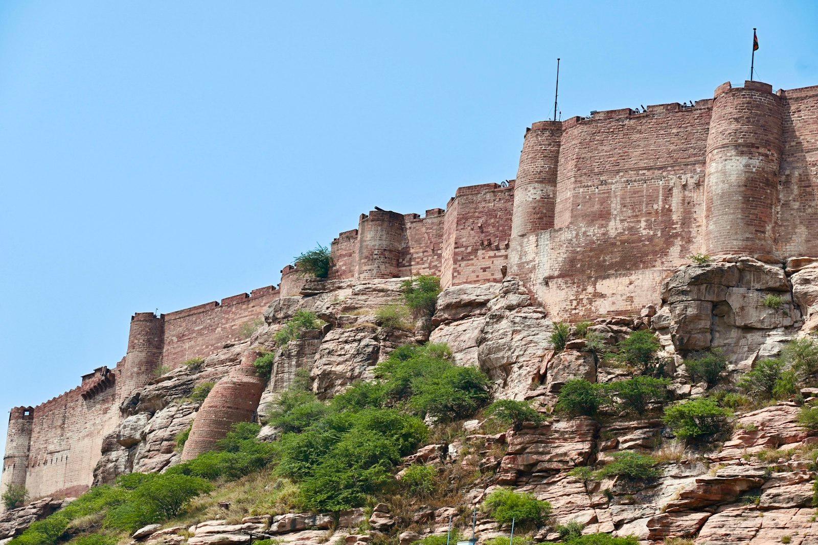 Mehrangarh Fort ramparts rising above Jodhpur's old city