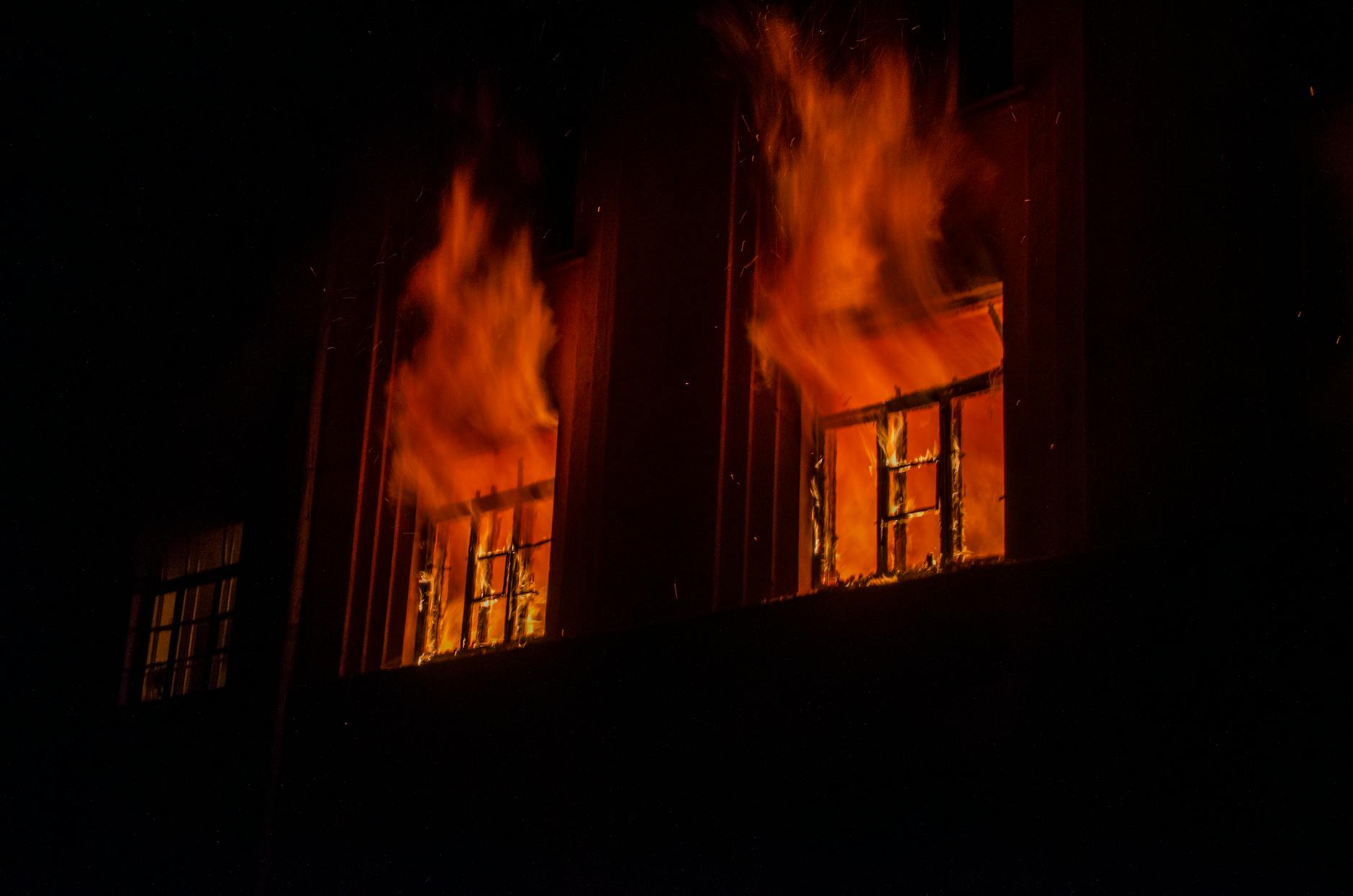 Flame architecture at night