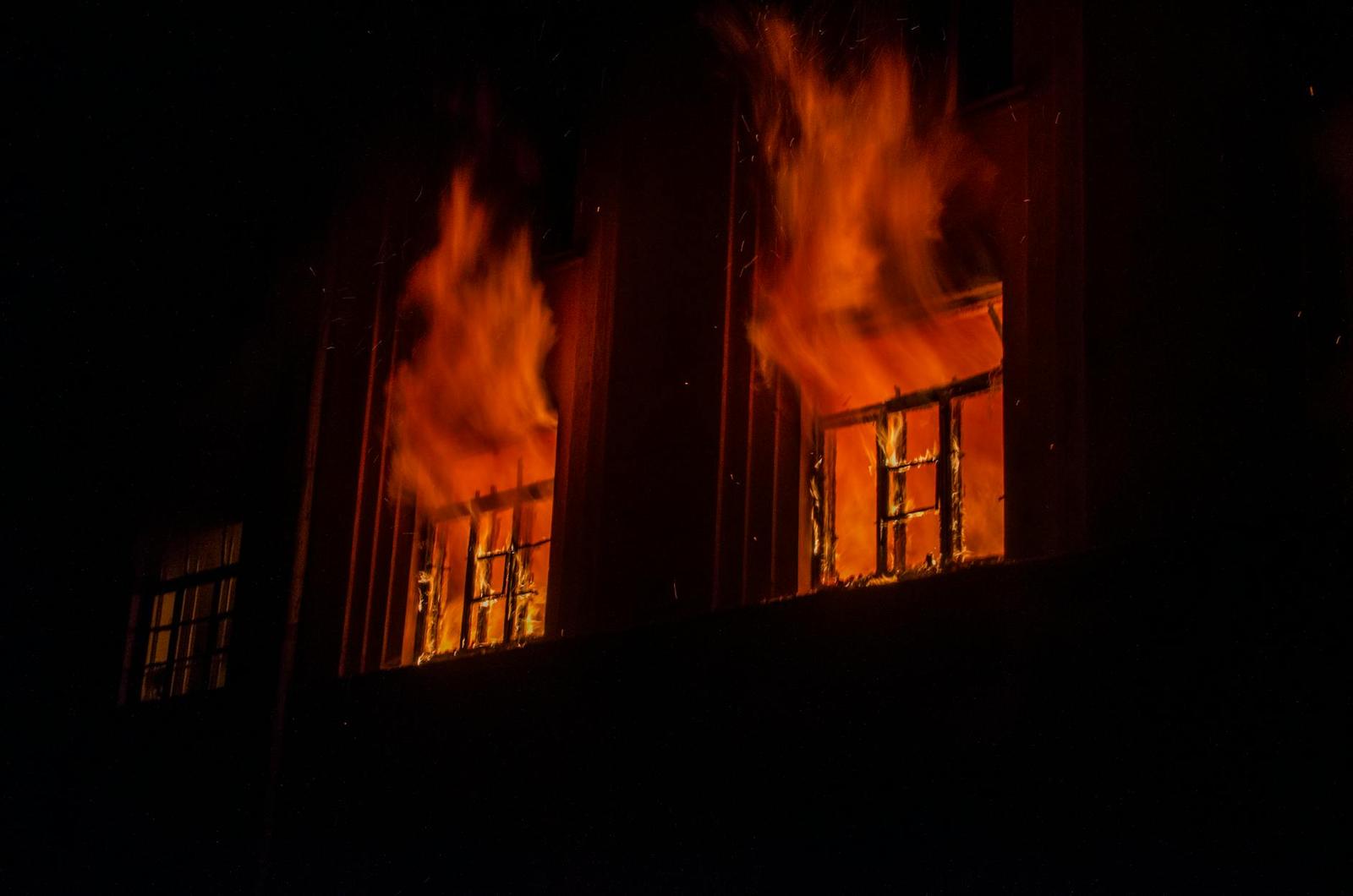 Flame architecture at night