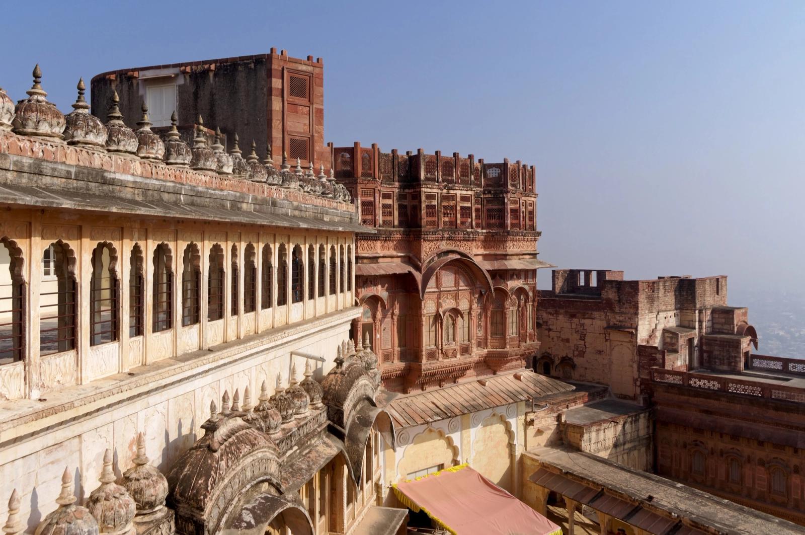 Mehrangarh Fort courtyards overlooking Jodhpur